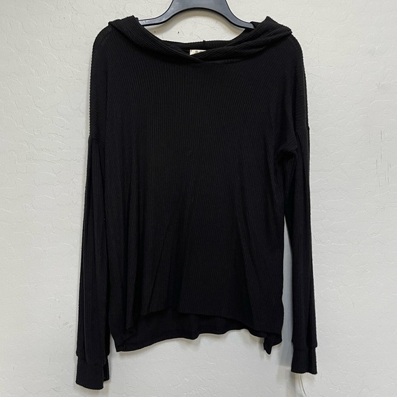 PST Los Angeles By Project Social T Black Ribbed Long Sleeve Hoodie … - Picture 2 of 9